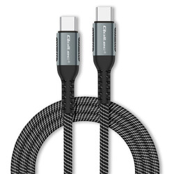 Kabel USB-C/USB-C 100W QC 3.0 PD Qoltec 1m oplot - czarny