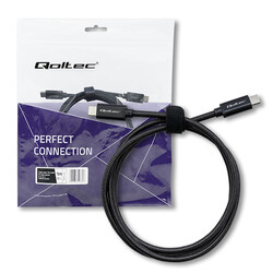 Kabel USB-C/USB-C 240W QC 5.0 PD Qoltec 1m oplot - czarny