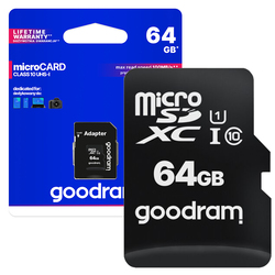 Karta pamięci micro SD GOODRAM 64GB UHS-I   adapter SD