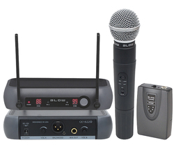 Kompaktowy system 2 mikrofonów bezprzewodowych nagłowny i dynamiczny Blow PRM903