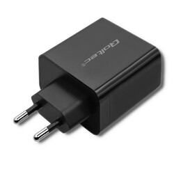 Ładowarka sieciowa Qoltec 45W 5-20V 2.25-3A USB   USB-C PD - czarna