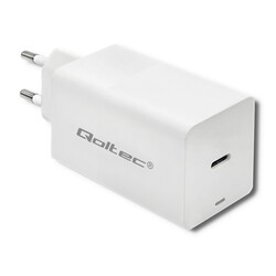 Ładowarka sieciowa Qoltec GaN FAST 65W 5-20V 3-3.25A USB-C PD - biała