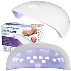 Lampa do paznokci UV/LED Esperanza Amber 40W do lakieru hybrydowego, żelu - biała