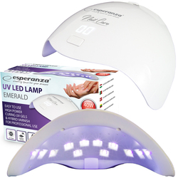 Lampa do paznokci UV/LED Esperanza Emerald 40W do lakieru hybrydowego, żelu - biała