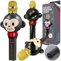Mikrofon z głośnikiem bluetooth dla dzieci Forever Animal małpka - czarny - AMS-100