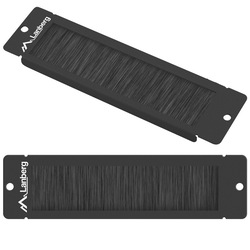 Panel szczotkowy LANBERG do szafy RACK 10" montowany w przepustach kablowych czarny