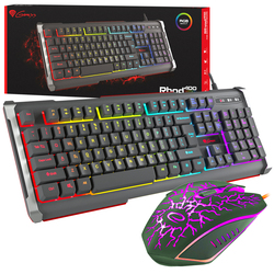 Podświetlana klawiatura dla graczy GENESIS RHOD 400 RGB ALU do gier + mysz gamingowa