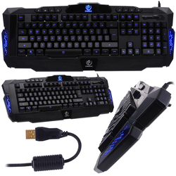 Podświetlana klawiatura dla graczy Rebeltec Legend LED blue metal