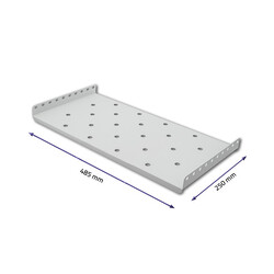 Półka do szafy RACK 19" stała 490x250 szara