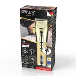Profesjonalna bezprzewodowa maszynka do strzyżenia włosów z wyświetlaczem LCD Camry CR 2835g USB - złoty