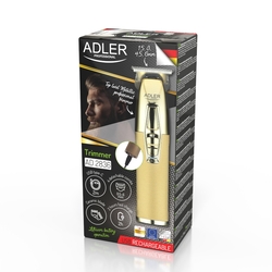Profesjonalny bezprzewodowy trymer do zarostu Adler AD 2836g ładowanie przez USB - złoty