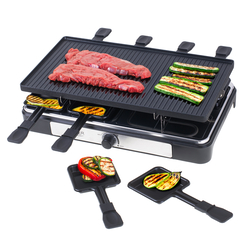 Raclette - grill elektryczny stołowy  Adler AD 6616   8 patelenek   8 szpatułek