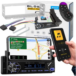 Radio samochodowe BLOW MOBILE PRO 1DIN z uchwytem na telefon Bluetooth 2xUSB SD   pilot na kierownicę