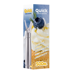 Saturator do bitej śmietany QUICK CREAM WHIPPER srebrny 0,5L   10 naboi