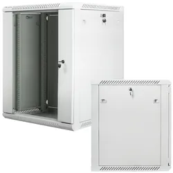 Szafa instalacyjna RACK wisząca 19'' 15U 600x600 drzwi szklane Lanberg - szara