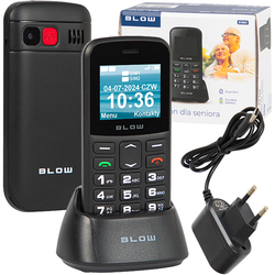 Telefon komórkowy GSM dla seniora z podstawką BLOW S18D