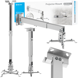 Uchwyt ścienny sufitowy do projektora multimedialnego Cabletech do 20kg - srebrny