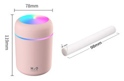 Ultradźwiękowy nawilżacz powietrza 2w1 dyfuzor aromaterapia podświetlany LED - różowy