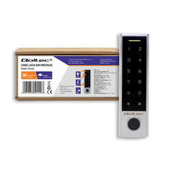 Zamek szyfrowy dotykowy Qoltec Proteus z czytnikiem linii papilarnych RFID kod karta brelok dzwonek