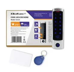 Zamek szyfrowy Qoltec DIONE slim z czytnikiem RFID kod karta brelok dzwonek