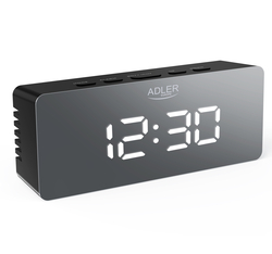 Zegar budzik LED z termometrem Adler AD 1189b - czarny