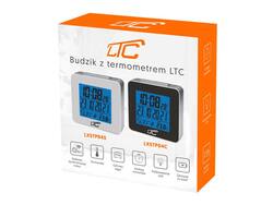Zegar budzik z termometrem LTC sterowany radiowo - srebrny