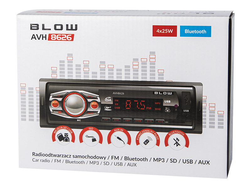 Radio samochodowe BLOW AVH-8626 MP3 USB SD MMC Bluetooth Pilot