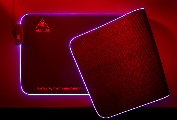 Mysz gamingowa podświetlana ART AM-99 ultralekka 6400DPI RGB dla graczy + podświetlana mata XXL Kruger&Matz Warrior