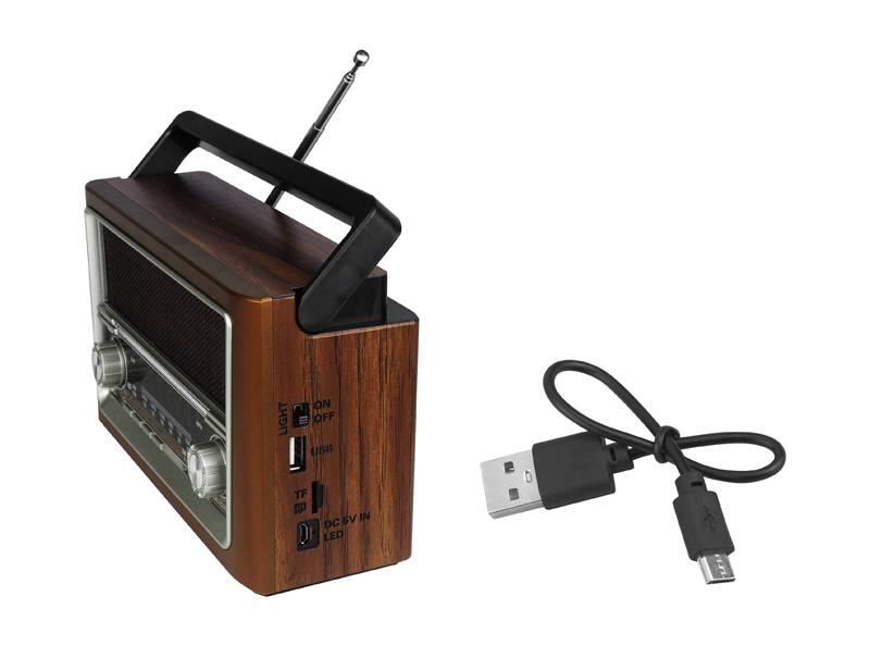 Radio przenośne LTC ELMA RETRO Bluetooth USB latarka