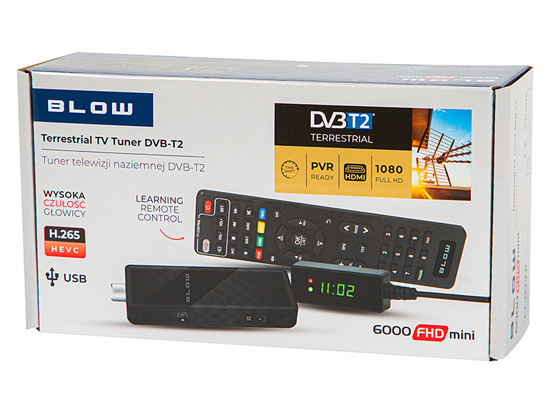 Tuner cyfrowy telewizji naziemnej DVB-T2 BLOW 6000FHD MINI