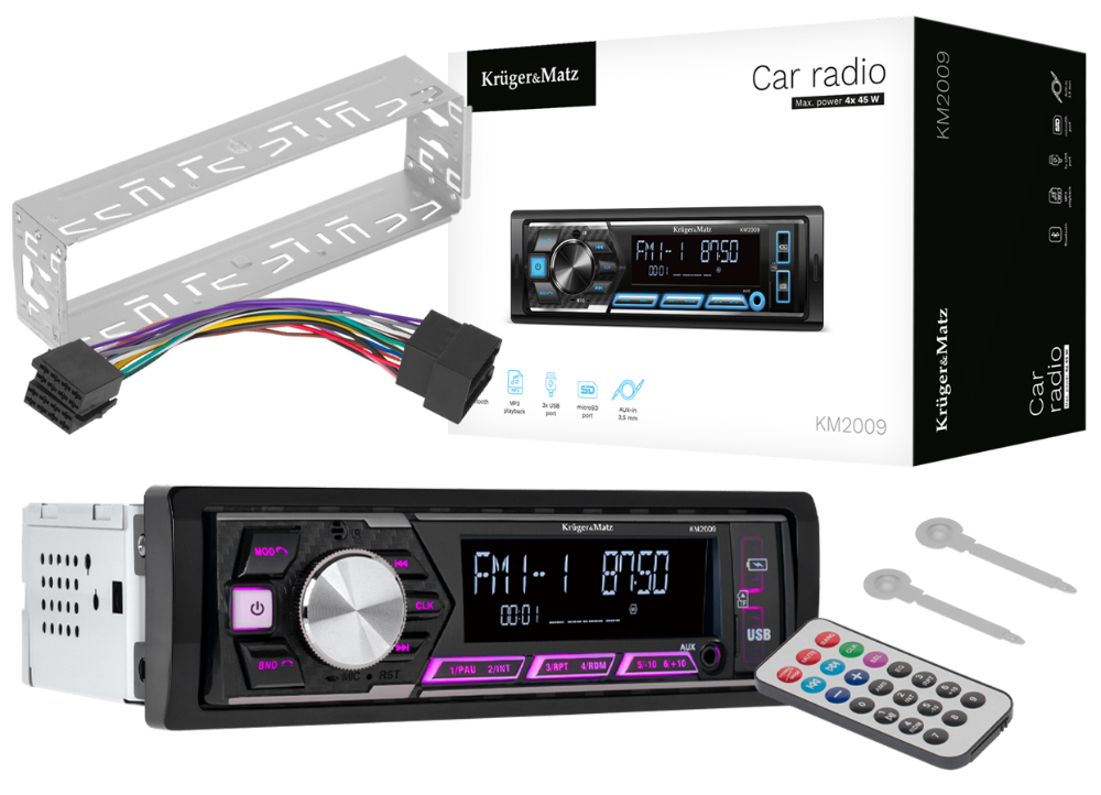 Radio samochodowe Kruger&Matz KM2009 Bluetooth USB AUX SD RDS