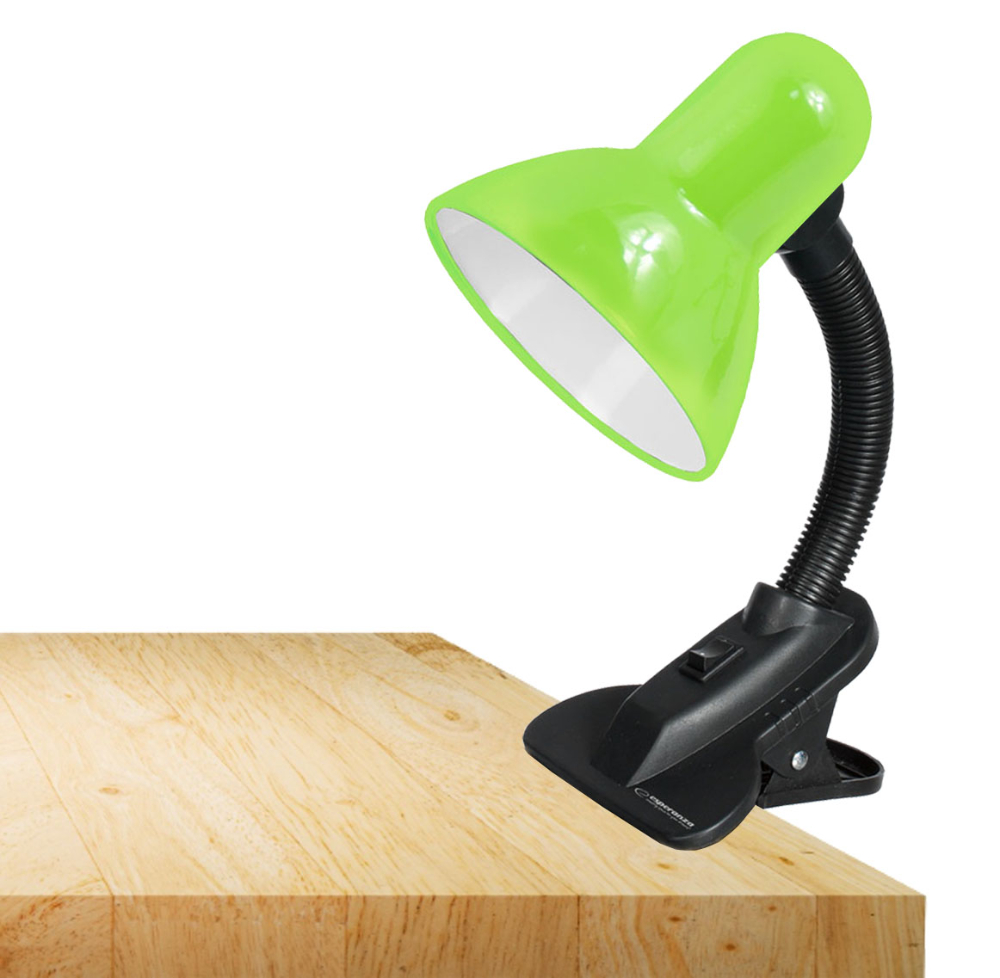 Lampka biurkowa z klipsem E27 Esperanza PROCYON - zielona
