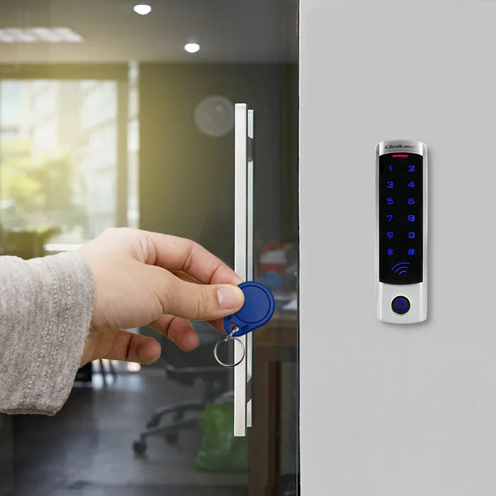 Zamek szyfrowy Qoltec DIONE slim z czytnikiem RFID kod karta brelok dzwonek