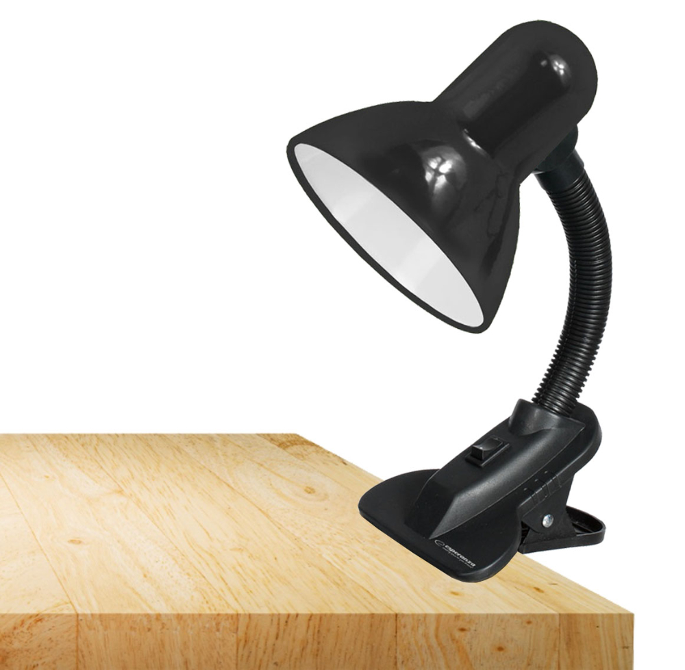 Lampka biurkowa z klipsem E27 Esperanza PROCYON - czarna