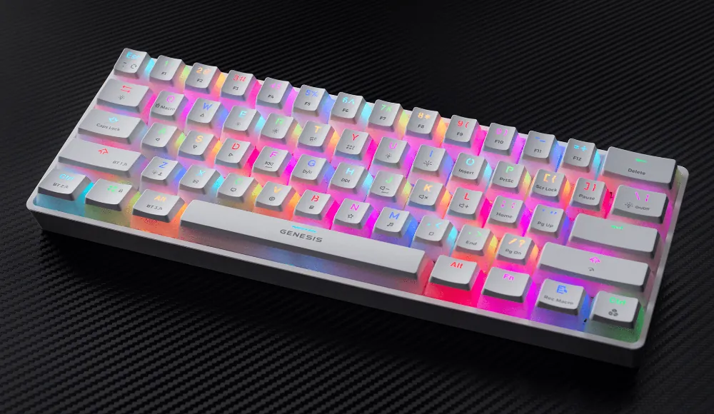 Bezprzewodowa klawiatura gamingowa mechaniczna Genesis THOR 660 podświetlana RGB - biała