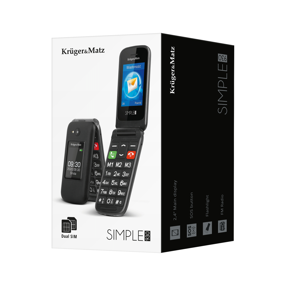 Telefon komórkowy GSM dla seniora Kruger&Matz Simple 930