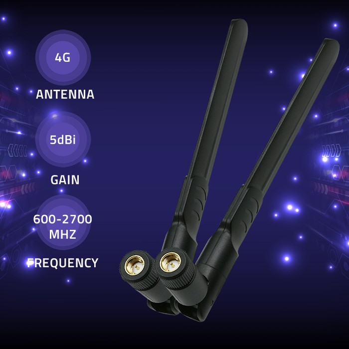 Antena zewnętrzna 4G LTE Qoltec dookólna DUAL 5dBi zestaw 2 sztuki