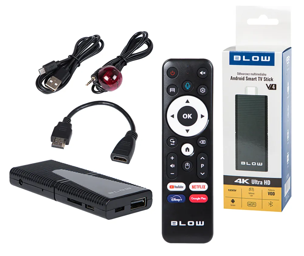 Android TV BOX BLOW BLUETOOTH V4 STICK 4K UltraHD Wi-Fi + pilot