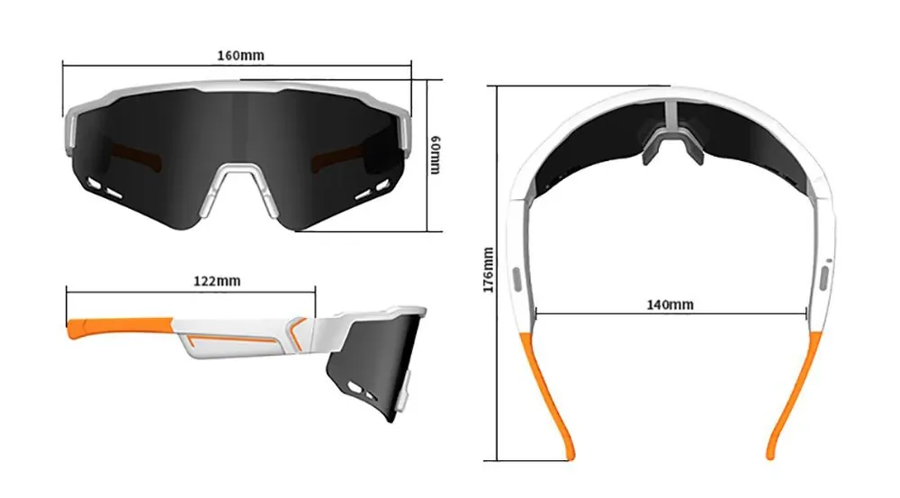 Sportowe okulary przeciwsłoneczne Bluetooth XO E8 UV400 nylonowe z mikrofonem białe