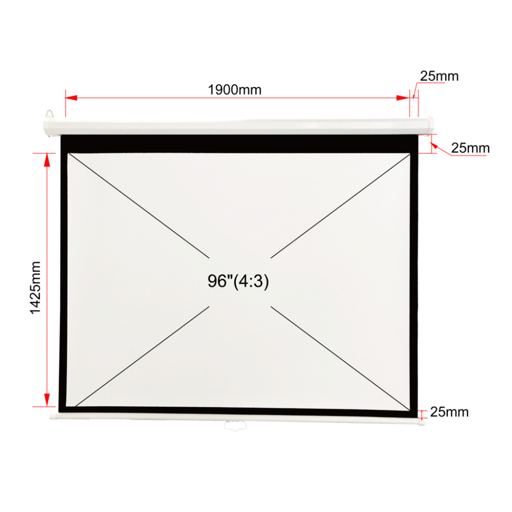 Ekran projekcyjny ręczny półautomat ART MA-96 4:3 96" 146x195cm