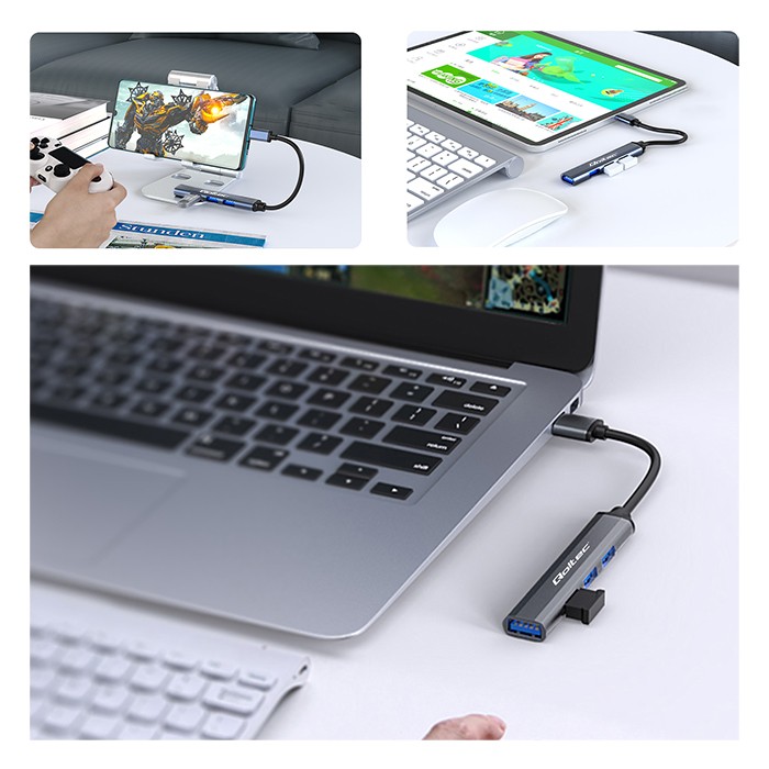 Hub adapter rozdzielacz USB-C 3.1 Qoltec na USB 3.0 + 3x USB 2.0