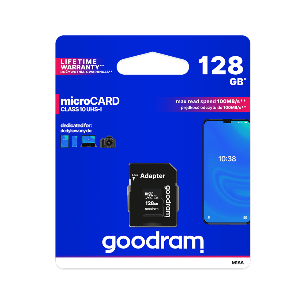 Karta pamięci micro SD GOODRAM 128GB UHS-I + adapter SD