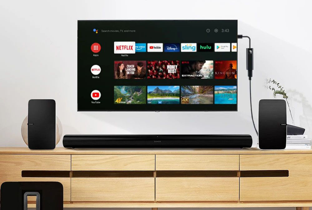 Tuner Android Google TV Stick LTC Smart TV 4K Ultra HD