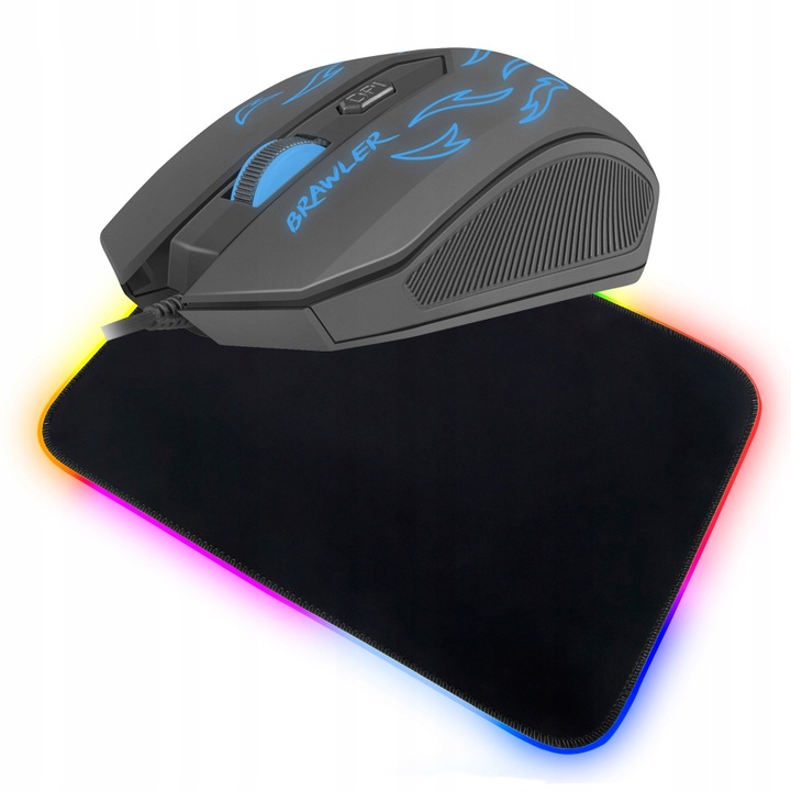 Mysz gamingowa podświetlana FURY BRAWLER + podświetlana mata