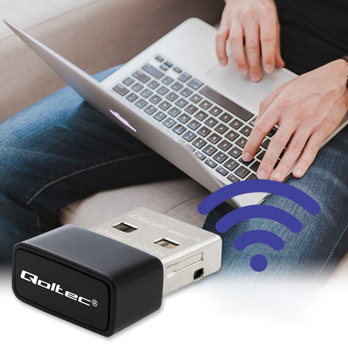 Karta sieciowa bezprzewodowa USB Wi-Fi Qoltec 650Mbps AC ultraszybka