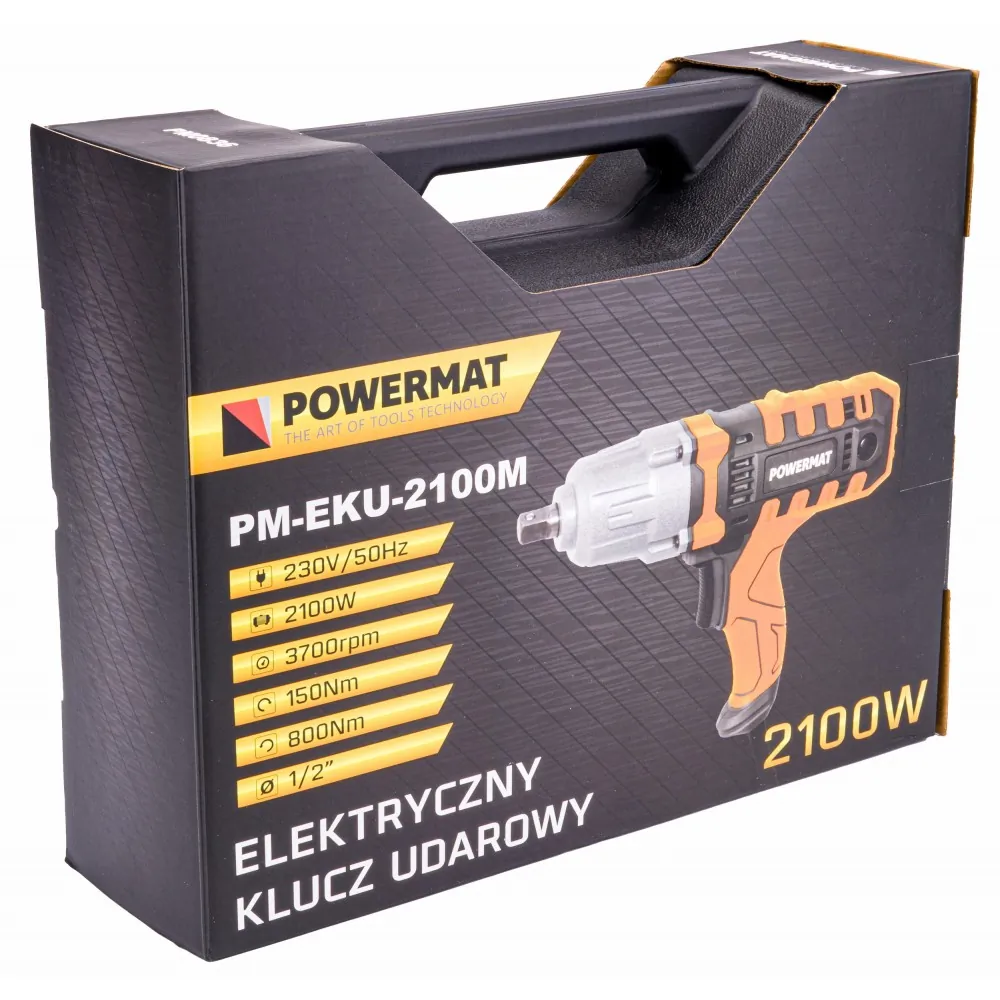 Elektryczny klucz udarowy 800Nm Powermat PM-EKU-2100M + walizka