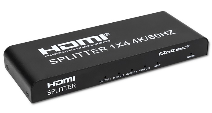 Aktywny rozdzielacz Splitter 4 x HDMI 4K x 2K Qoltec 6Gb/s 60Hz High stability