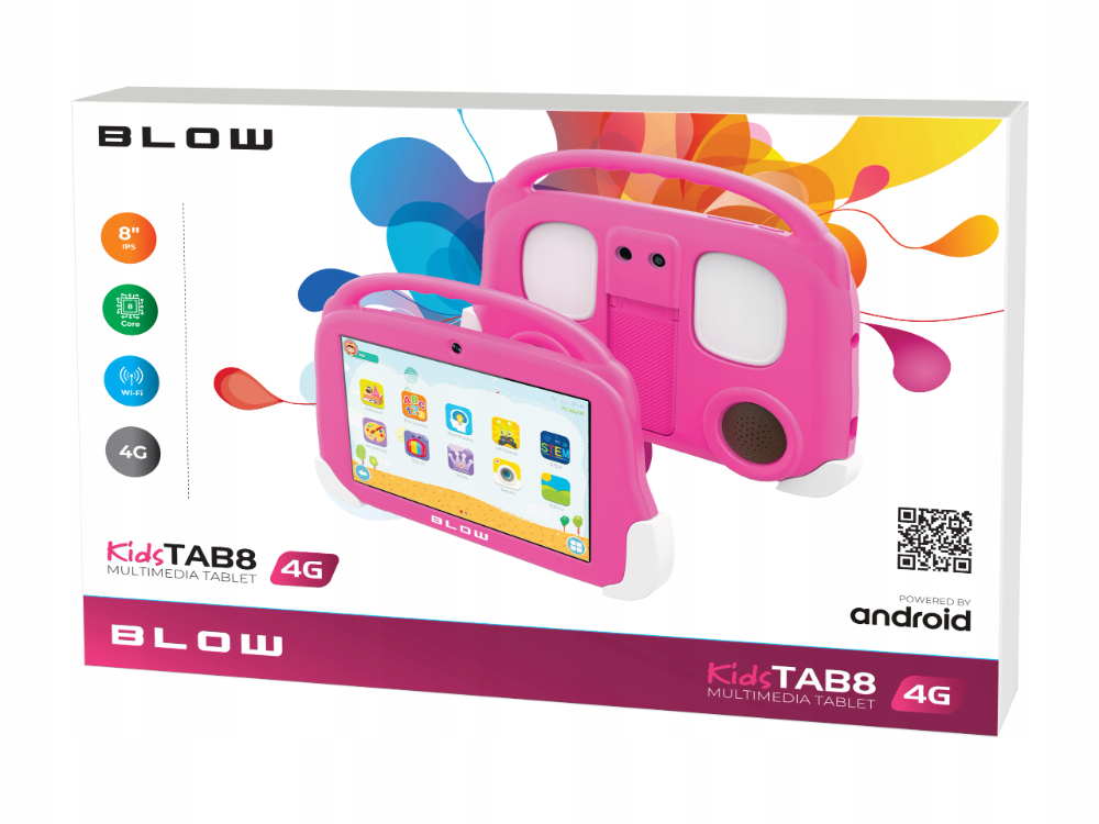 Tablet edukacyjny dla dzieci BLOW KidsTAB8 8'' 4G 4/64GB różowy + etui