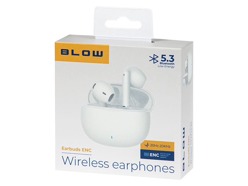 Słuchawki bezprzewodowe douszne BLOW Earbuds ENC WHITE