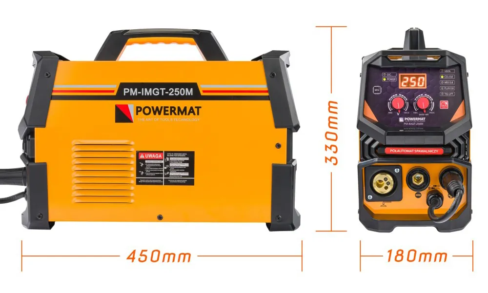 Migomat spawarka inwertorowa 250A Powermat PM-IMGT-250M duży zestaw